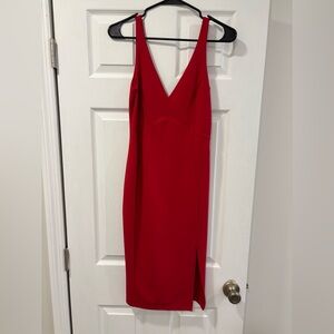 Lulu's Vibrant Red Midi Dress